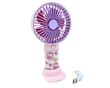 Handheld Mini Rechargeable Portable USB Fan with 3 Speed Control and Mobile Holder