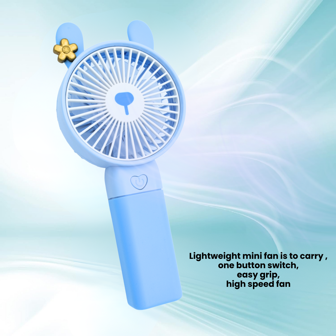 Handheld Mini Rechargeable Portable USB Fan with 3 Speed Control and Mobile stand